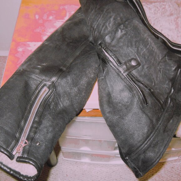 Banana Republic Size  XXL Genuine Fur Shearling Squadron Flight Jacket New w Tag - Picture 9 of 12